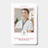Badge Blush Rose Logo Script Photo Salon de Manucure (Avant)