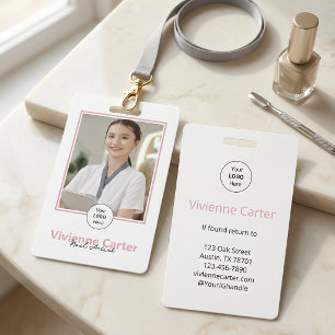 Badge Blush Rose Logo Script Photo Salon de Manucure