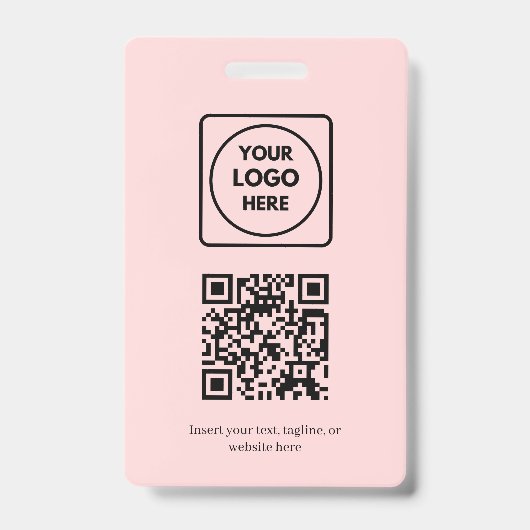 Badge Blush Rose QR | Conception de logo d'entreprise pr (Avant)