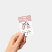 Badge Boho arc-en-ciel École enseignant ou laissez-passe (À main)