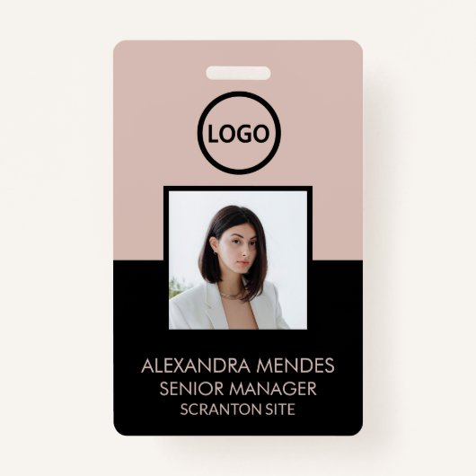 Badge Boho Et Black Employé Photo ID Société Sécurité (Devant)