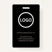 Badge Boho Et Black Employé Photo ID Société Sécurité (Dos)