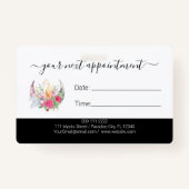 Badge Boho Moon Crystals Plumes Fleurs Thérapiste (Dos)