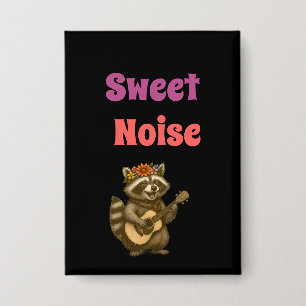 Badge Boho Raccoon Floral Crown Music Lover