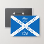 Badge Boire à manger et toast Robbie Burns Scottish Flag (Recto/Verso)