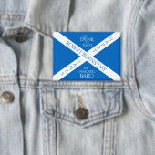 Badge Boire à manger et toast Robbie Burns Scottish Flag (Insitu)