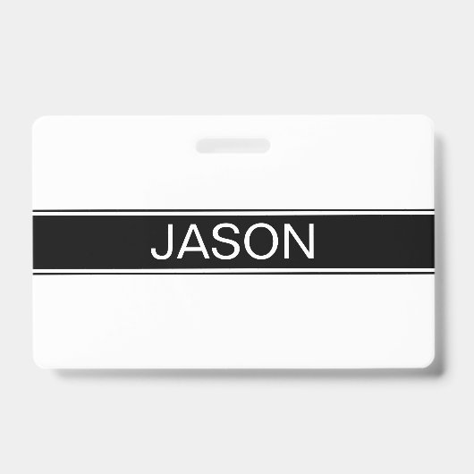 Badge Bold Black & White Stripe Editable Text (Avant)