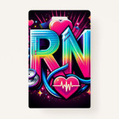 Badge Bold RN Logo-colorful Neo Nurse Graphic Design (Devant)