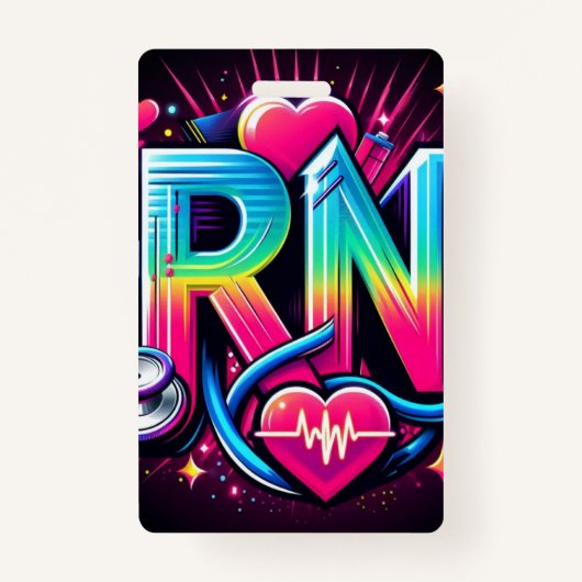 Badge Bold RN Logo-colorful Neo Nurse Graphic Design (Dos)