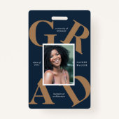 Badge bold script couleurs de l'école diplômé faire-part (Dos)