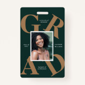 Badge bold script couleurs de l'école faire-part (Devant)