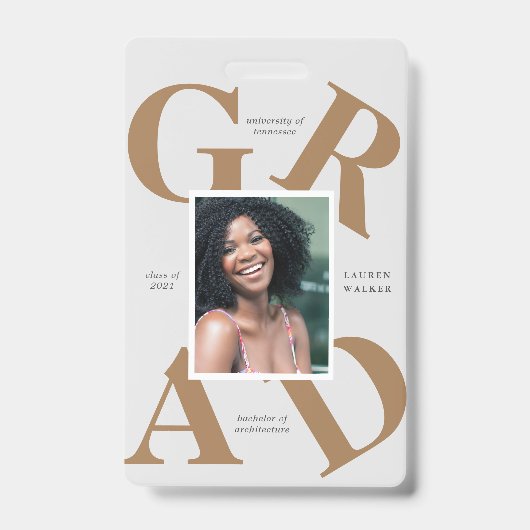 Badge bold script couleurs de l'école faire-part (Avant)