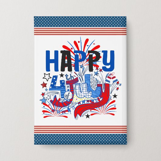 Badge Bon 4 juillet Fireworks USA-63261 (Recto)