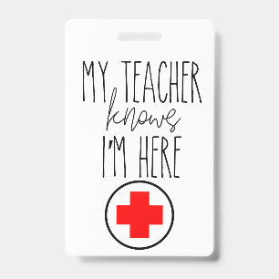 Badge Bon de sortie pour l'infirmière scolaire