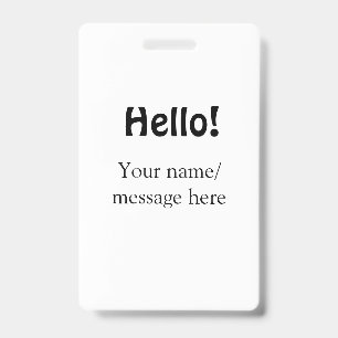 Badge Bonjour ajoutez un message de nom simple minimalis