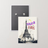 Badge Bonjour Coloré Paris (Recto/Verso)