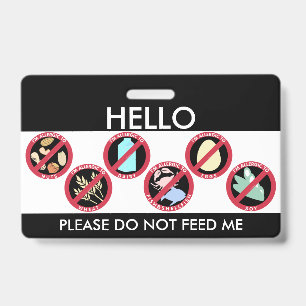 Badge Bonjour Je M'appelle Allergique Aux 8 Allergènes P