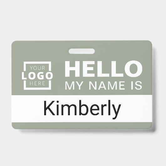 Badge Bonjour, je m'appelle - Nom de l'employé de l'entr (Avant)