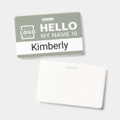 Badge Bonjour, je m'appelle - Nom de l'employé de l'entr (Avant & arrière)