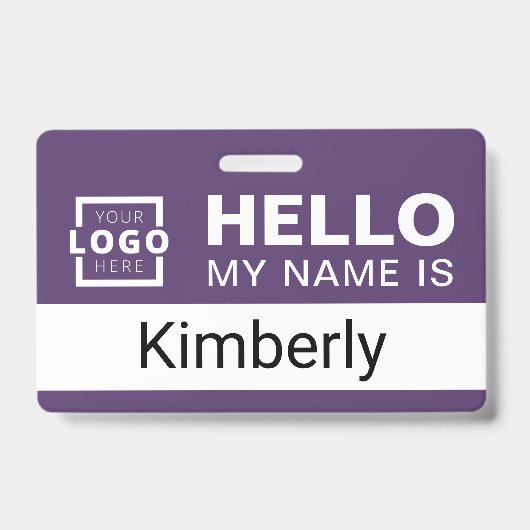 Badge Bonjour, je m'appelle - Nom de l'employé de l'entr (Avant)
