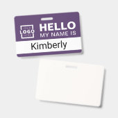 Badge Bonjour, je m'appelle - Nom de l'employé de l'entr (Avant & arrière)