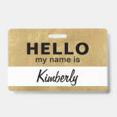 Badge Bonjour, je m'appelle - Nom de l'employé de script (Arrière)