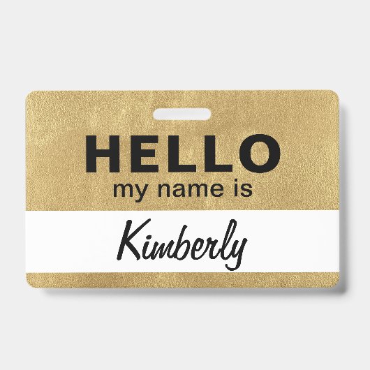 Badge Bonjour, je m'appelle - Nom de l'employé de script (Avant)