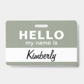Badge Bonjour Je M'Appelle - Nom de l'employé de script  (Avant)