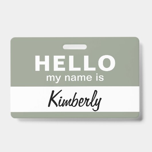 Badge Bonjour Je M'Appelle - Nom de l'employé de script  (Avant)