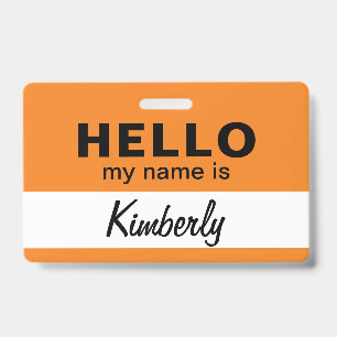 Badge Bonjour, je m'appelle - Nom de l'employé de script