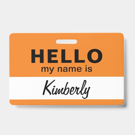 Badge Bonjour, je m'appelle - Nom de l'employé de script (Avant)