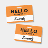 Badge Bonjour, je m'appelle - Nom de l'employé de script (Avant & arrière)