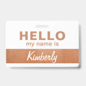 Badge Bonjour, je m'appelle - Nom de l'employé de script (Arrière)