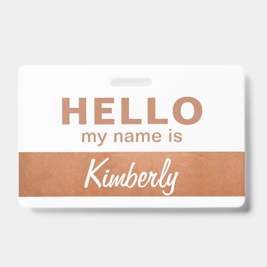Badge Bonjour, je m'appelle - Nom de l'employé de script (Avant)