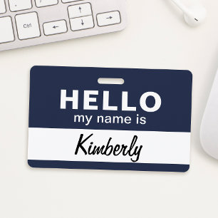 Badge Bonjour, je m'appelle - Nom de l'employé de script