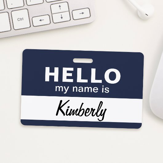 Badge Bonjour, je m'appelle - Nom de l'employé de script