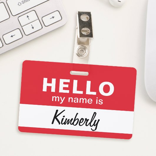 Badge Bonjour, je m'appelle - Nom de l'employé de script