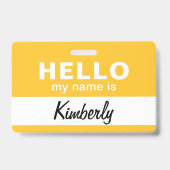 Badge Bonjour, je m'appelle - Nom de l'employé de script (Avant)