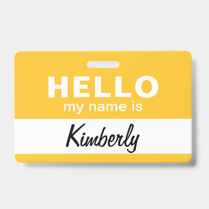 Badge Bonjour, je m'appelle - Nom de l'employé de script