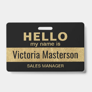 Badge Bonjour, je m'appelle - Nom d'employé de l'entrepr