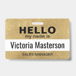 Badge Bonjour, je m'appelle - Nom d'employé d'entreprise