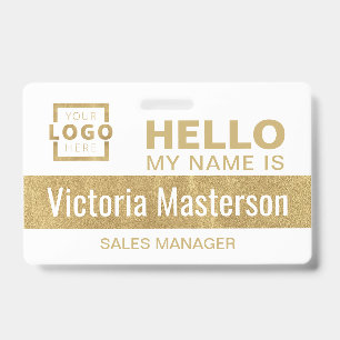 Badge Bonjour, je m'appelle - Nom d'employé d'entreprise