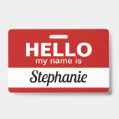 Badge Bonjour, je m'appelle - Script de nom d'employé pe (Arrière)