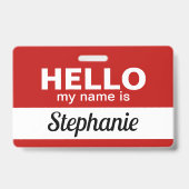 Badge Bonjour, je m'appelle - Script de nom d'employé pe (Avant)