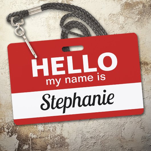 Badge Bonjour, je m'appelle - Script de nom d'employé pe