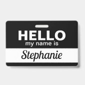 Badge Bonjour, je m'appelle Script de nom d'employé pers (Arrière)