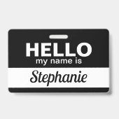 Badge Bonjour, je m'appelle Script de nom d'employé pers (Avant)