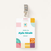 Badge Bonjour Je suis Bagde avec une étiquette d'urgence (Devant avec clip)