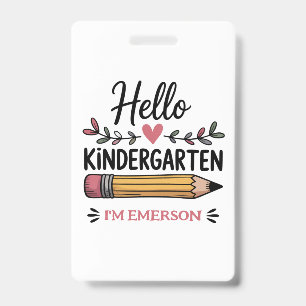 Badge Bonjour maternelle personnalisé retour à l'école