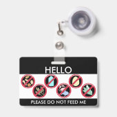 Badge Bonjour mon nom est allergique à l'allergène fait (Front with Retractable)